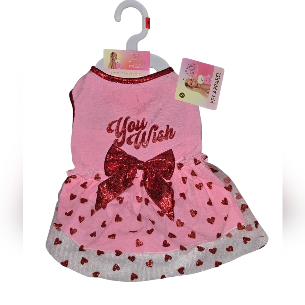 Pink and Red Heart Dog Dress by Paris Hilton